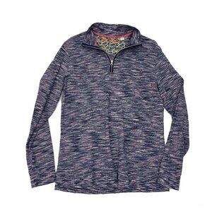 Robert Graham Space Dye 1/4 Zip Athletic Golf Pullover Top Womens M